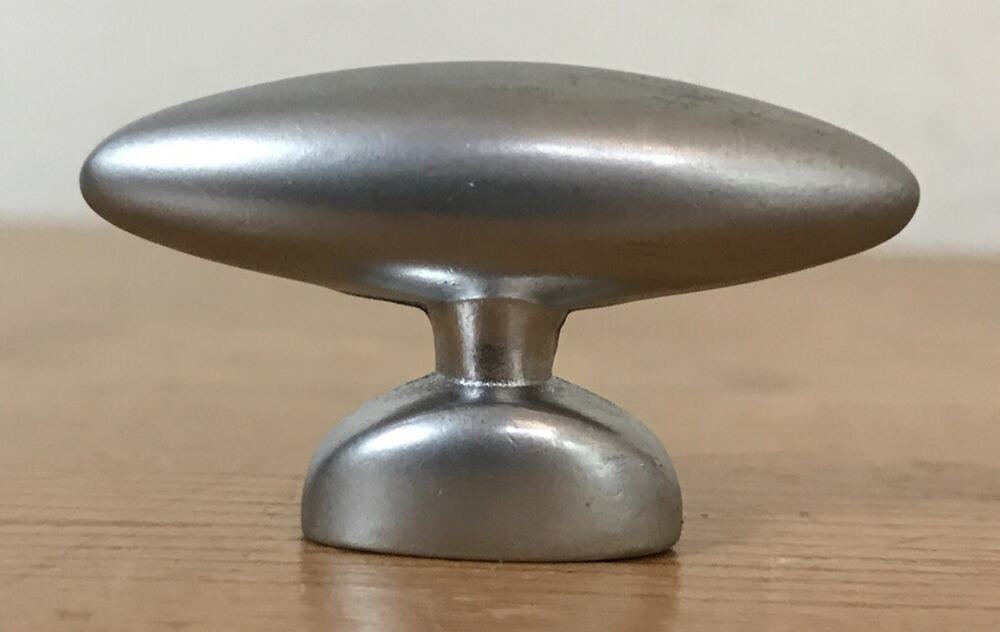Vintage Retro Style Brushed Satin Nickel Flat Oval Drawer Knob Pull Handle